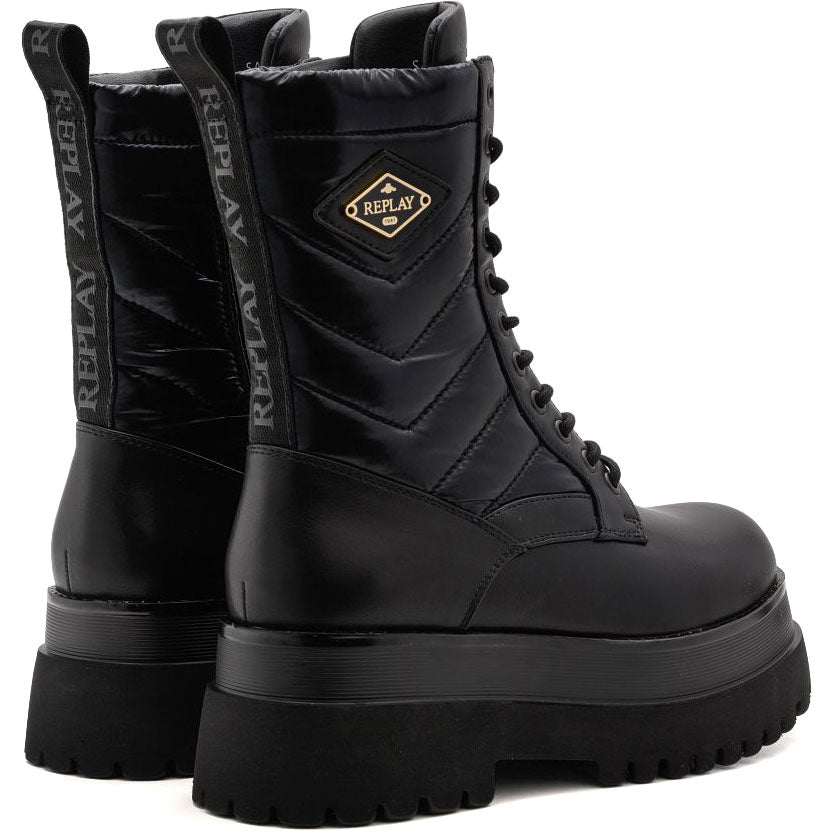 REPLAY μαύρο biker boot ANY BOLD