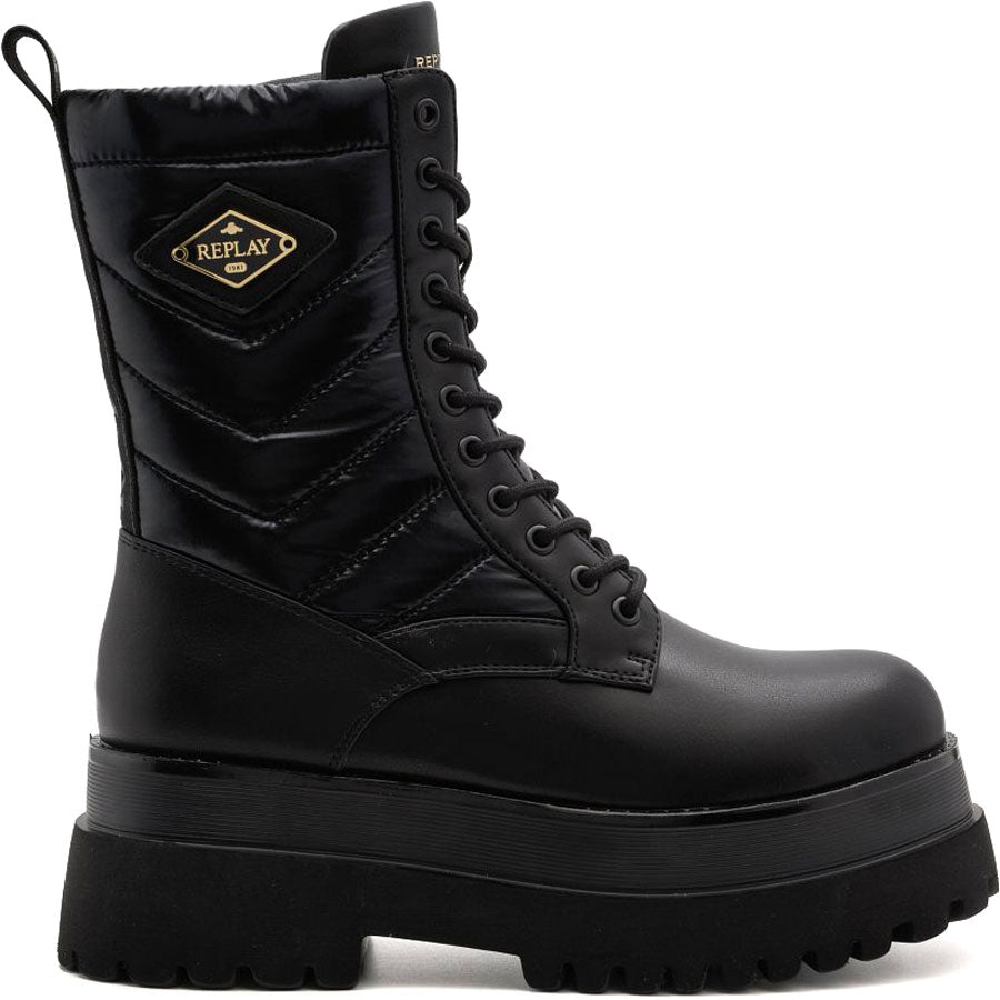 REPLAY μαύρο biker boot ANY BOLD
