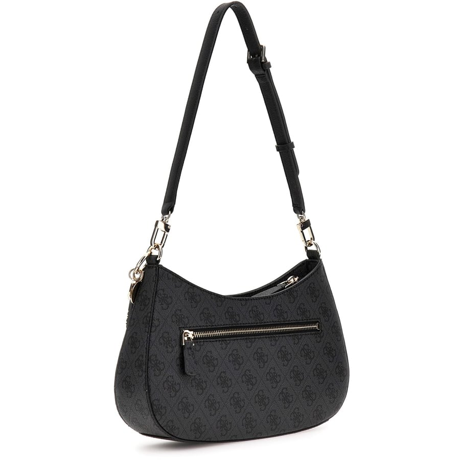 Guess μαύρη τσάντα ώμου Noelle Top Zip 4G Logo
