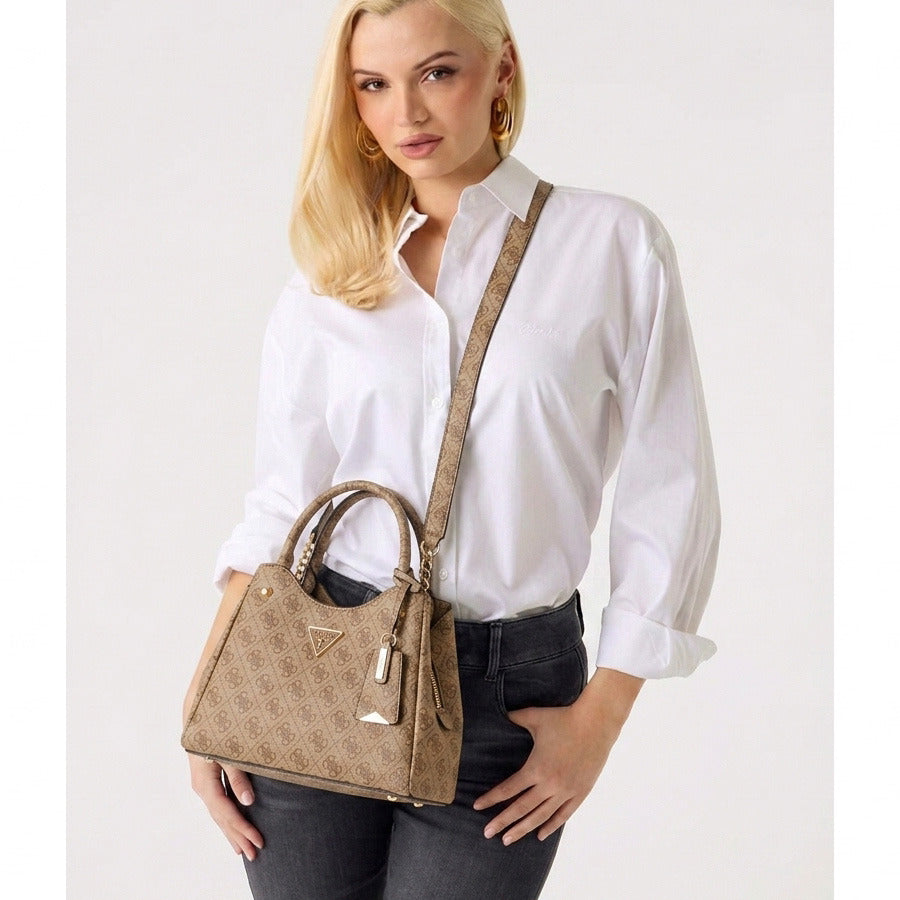 Guess μπεζ latte τσάντα ώμου Meridian mini