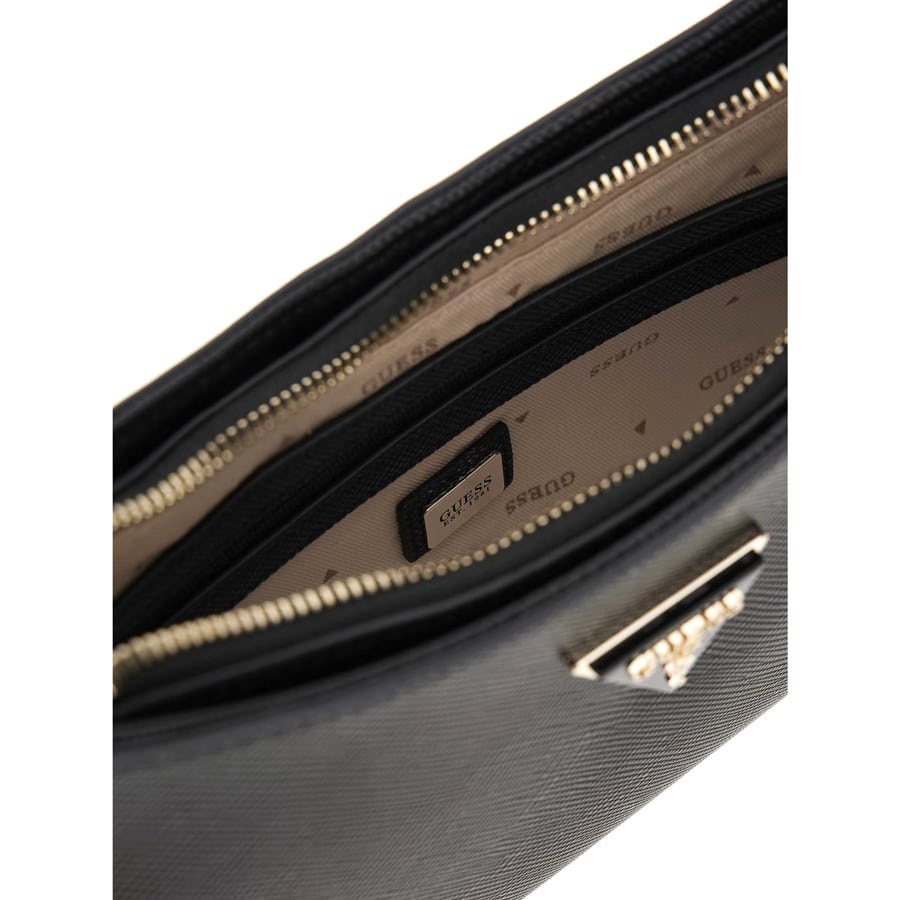 Guess μαύρη τσάντα ώμου Noelle ZG967218