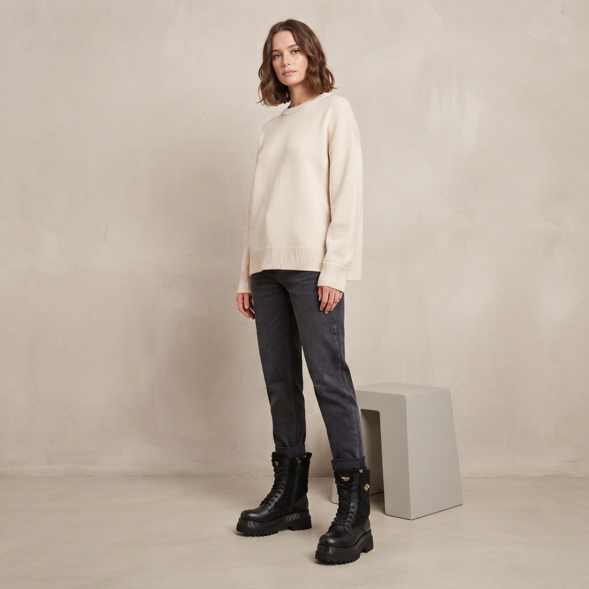 REPLAY μαύρο biker boot ANY HUSTLE