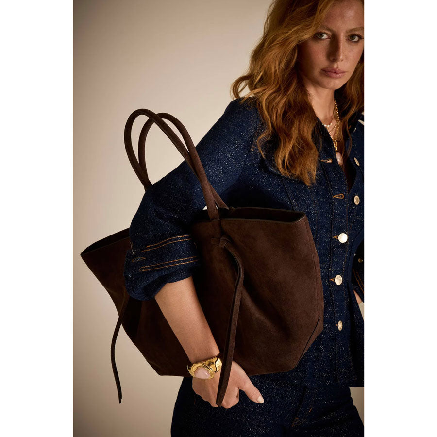 Guess καφέ suede τσάντα ώμου Allegra