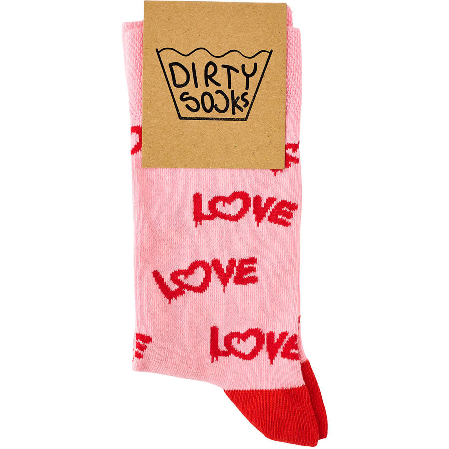 Dirty Socks ροζ κάλτσες LOVE