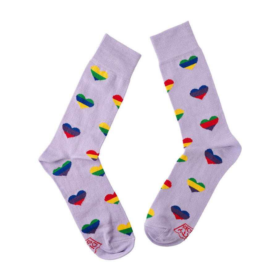 Dirty Socks μώβ κάλτσες Hearts