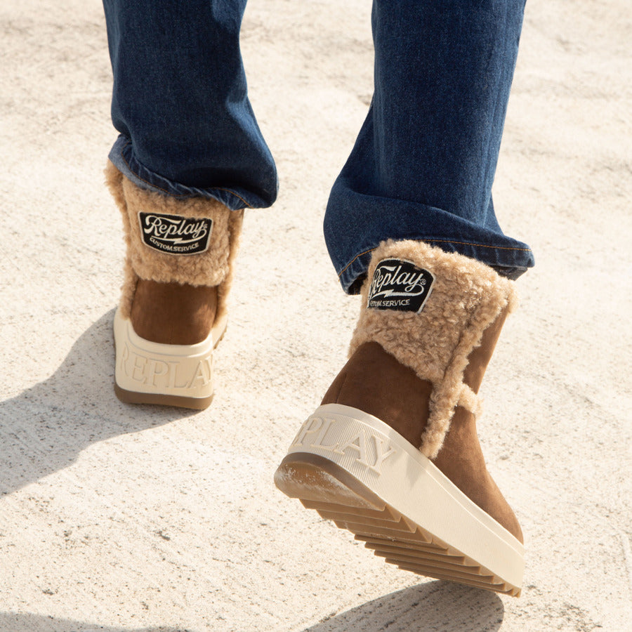 REPLAY καφέ snow boot VIXXI HAIR