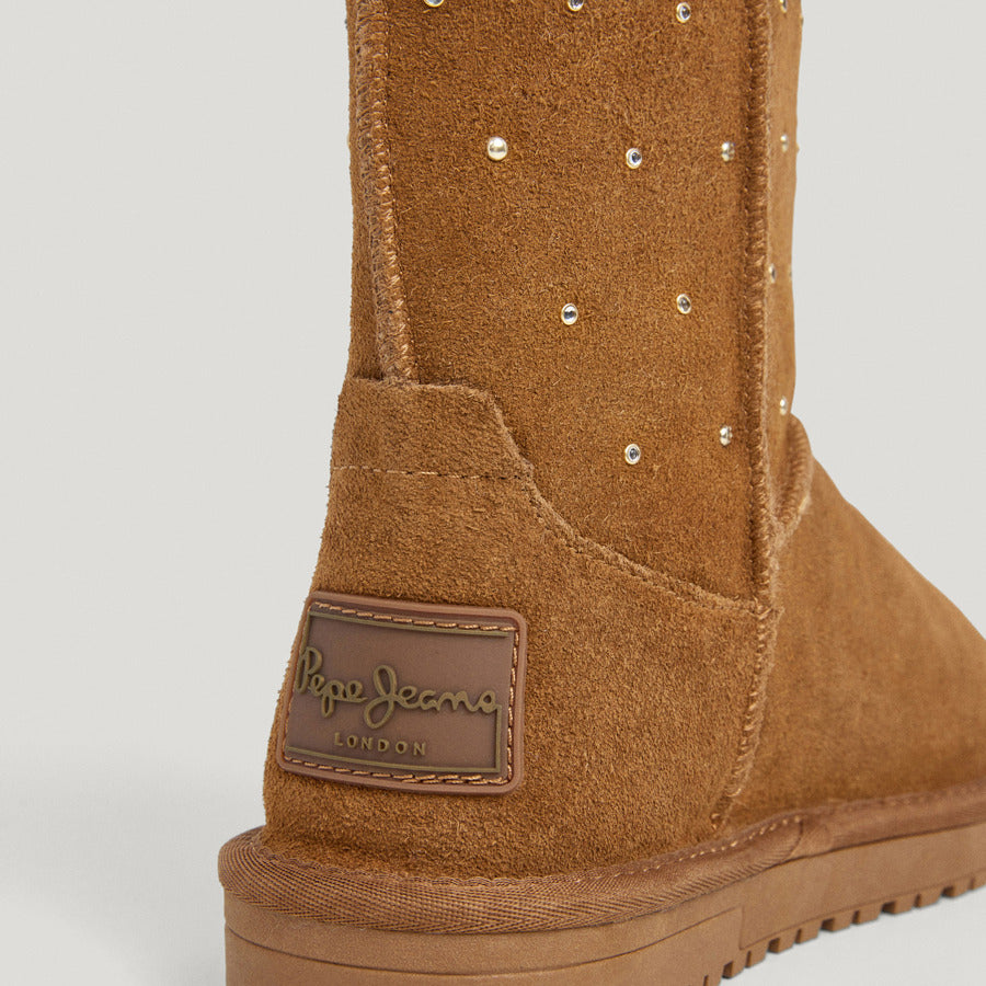 Pepe Jeans δερμάτινο κάμελ Australian boot PLS500002