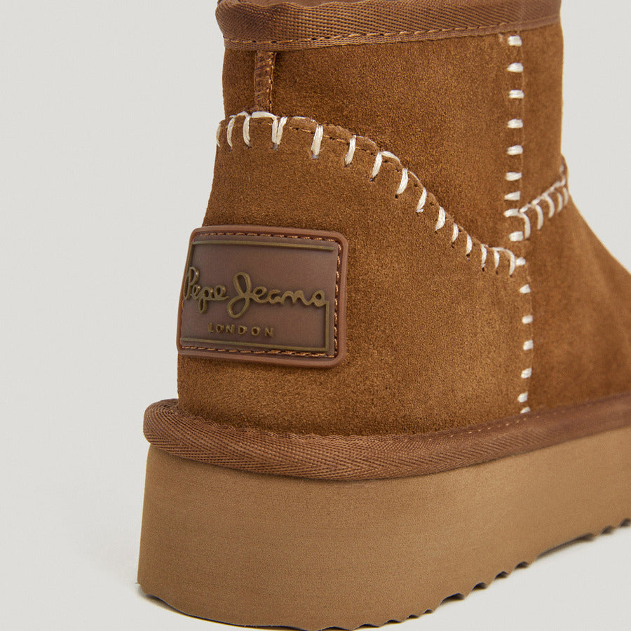 Pepe Jeans δερμάτινο κάμελ Australian boot PLS500004