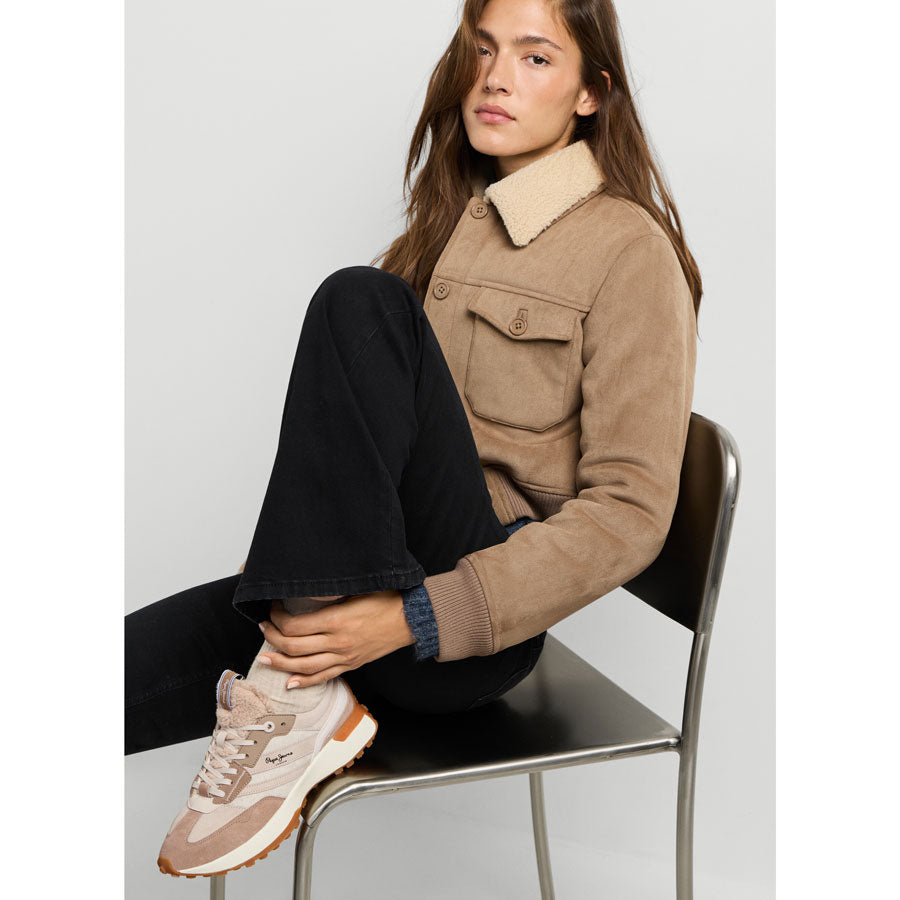 Pepe Jeans μπεζ sneaker LUCKY PLS600069