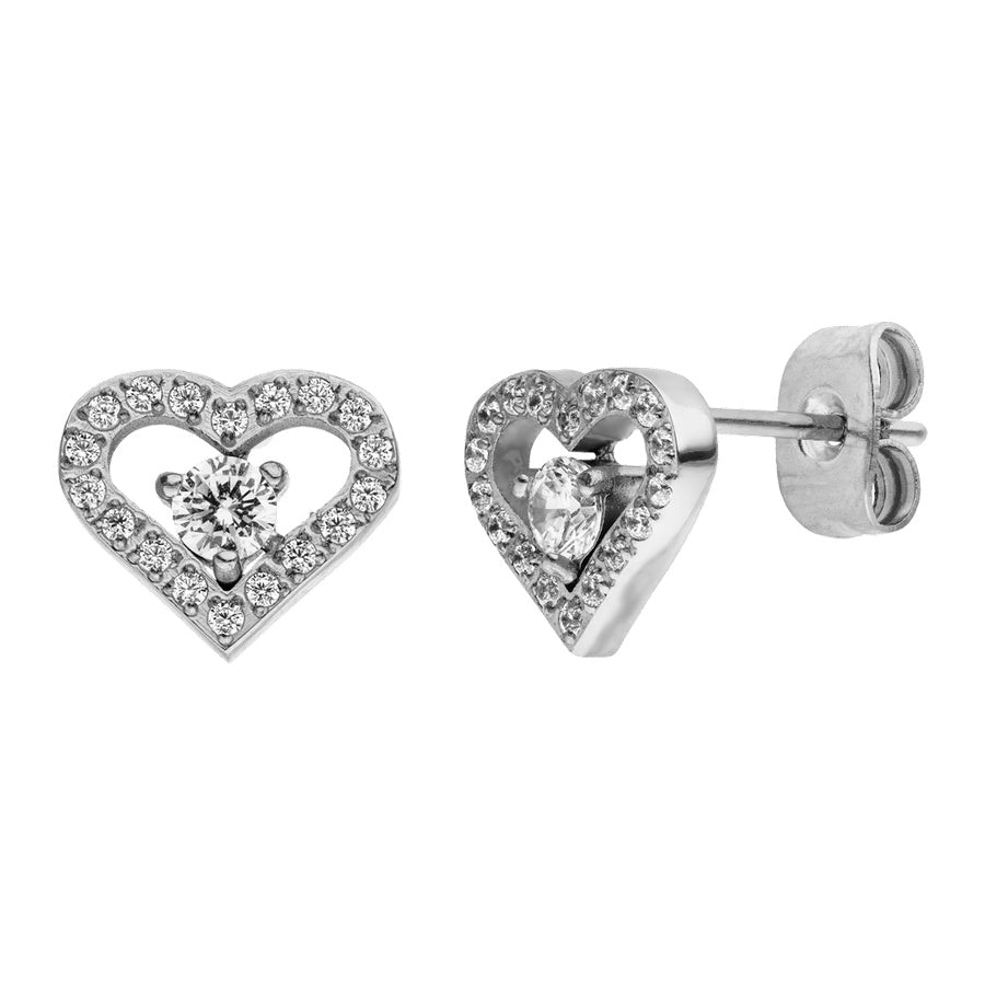 Diamont Mode σκουλαρίκια Stone Heart