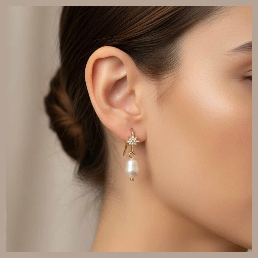 Duestelle σκουλαρίκια με επιχρύσωση 18K ELODIE