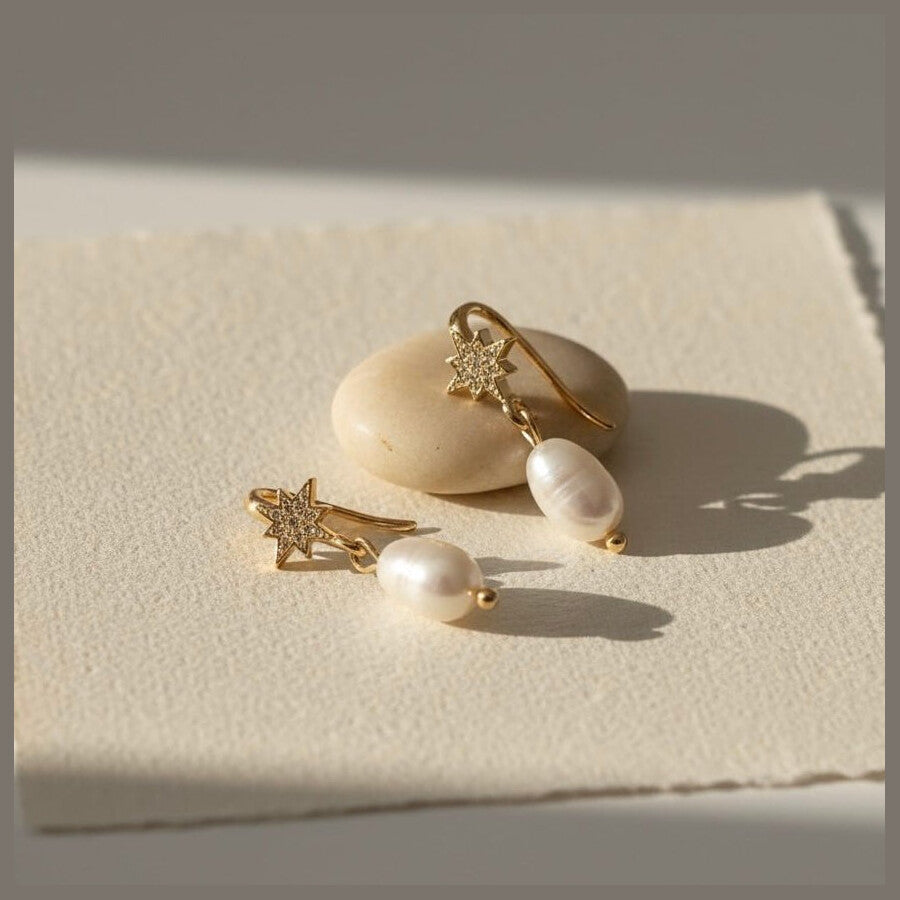Duestelle σκουλαρίκια με επιχρύσωση 18K ELODIE