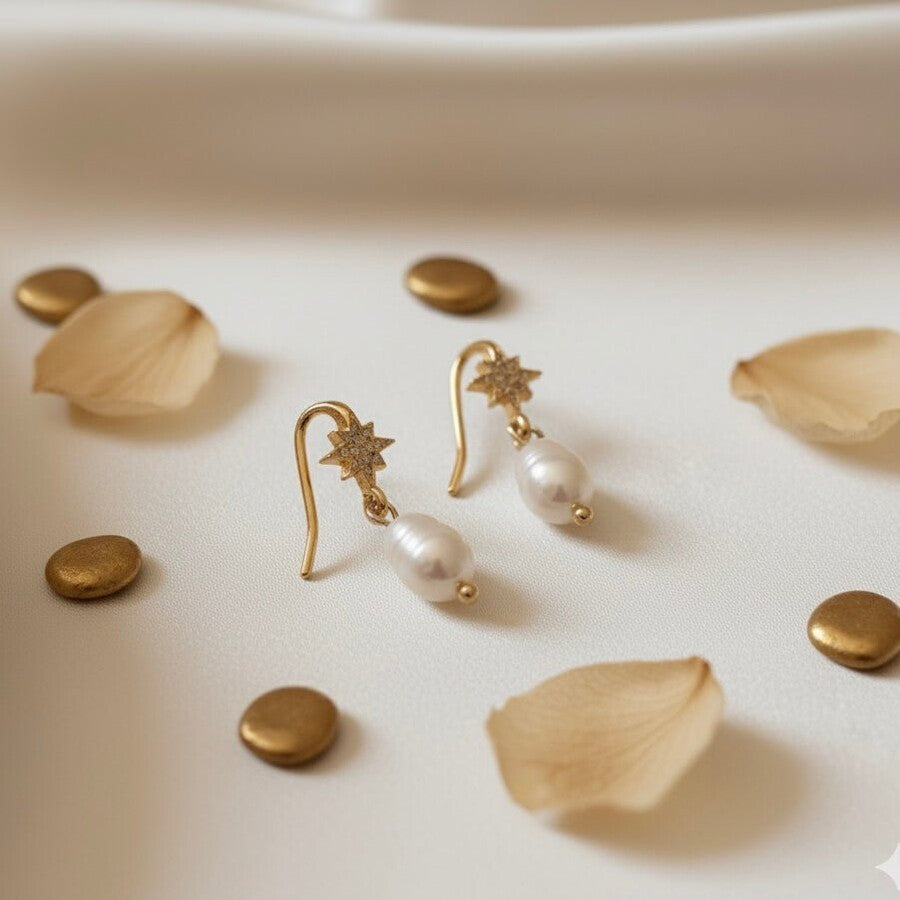 Duestelle σκουλαρίκια με επιχρύσωση 18K ELODIE