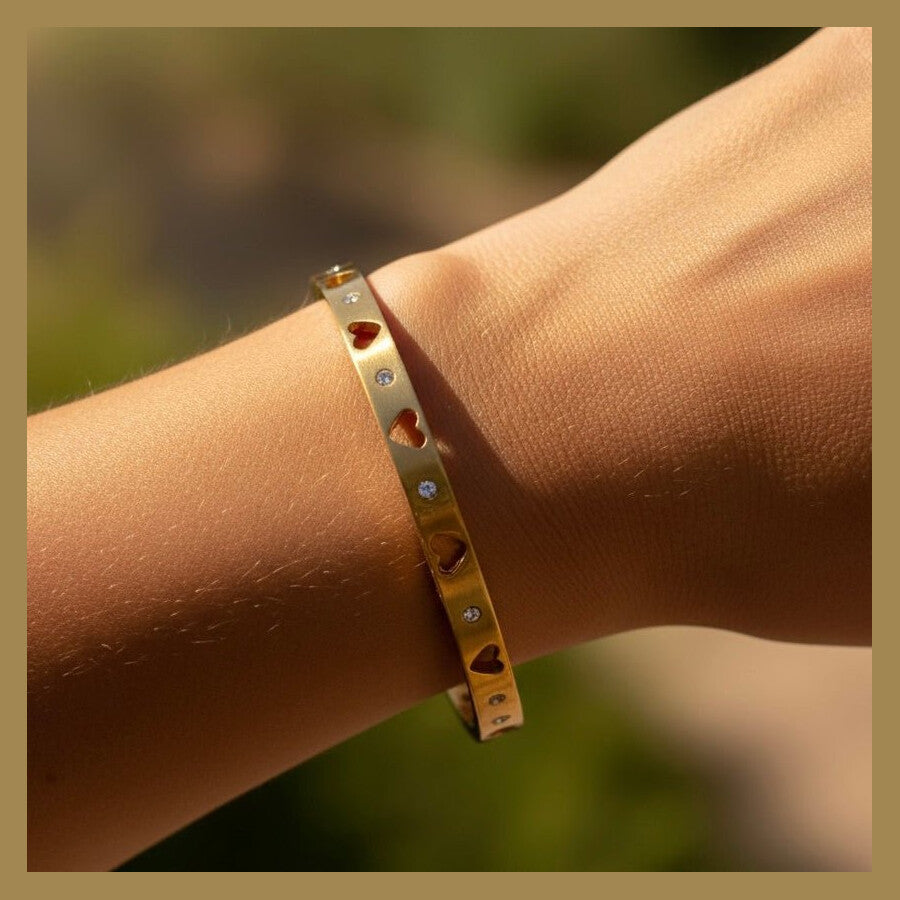 Duestelle βραχιόλι με επιχρύσωση 18K HEARTS