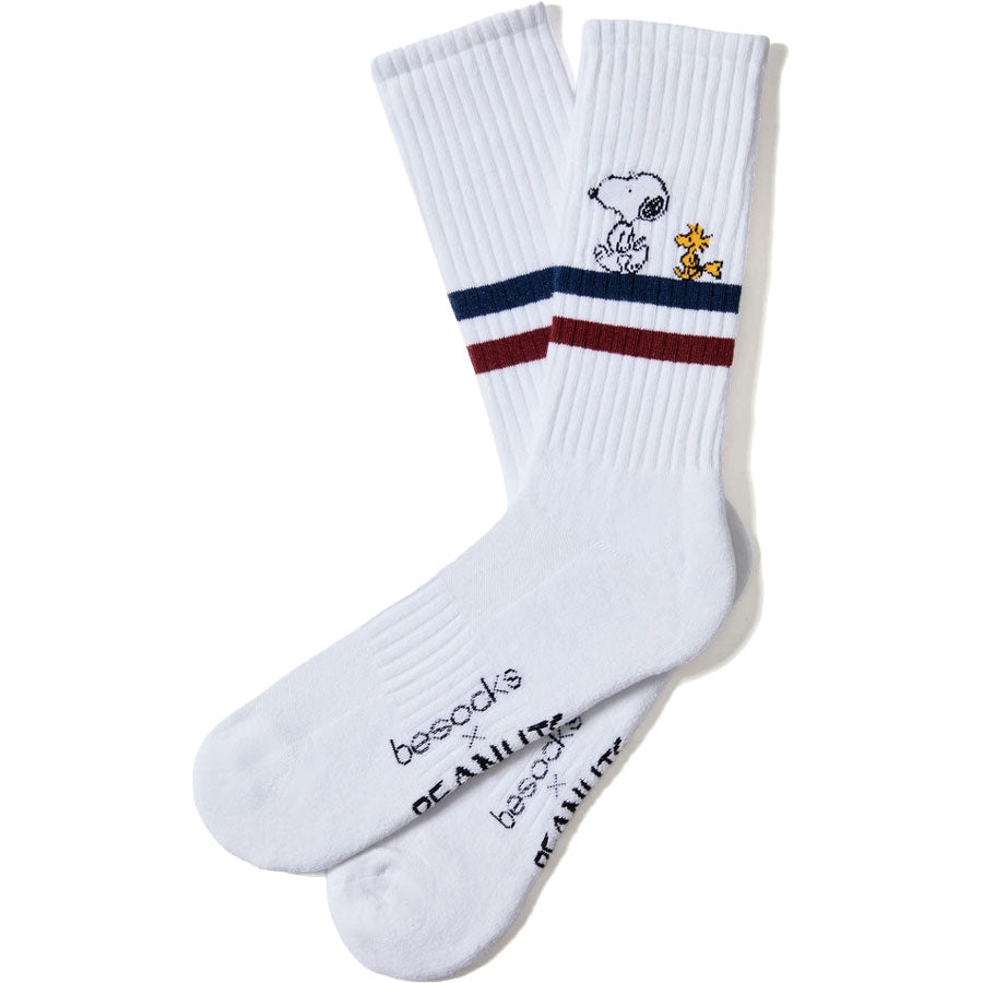 BeSocks λευκές κάλτσες Snoopy Stripe