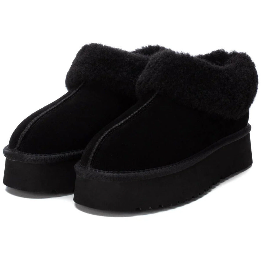 Carmela μαύρο δερμάτινο clog 162002