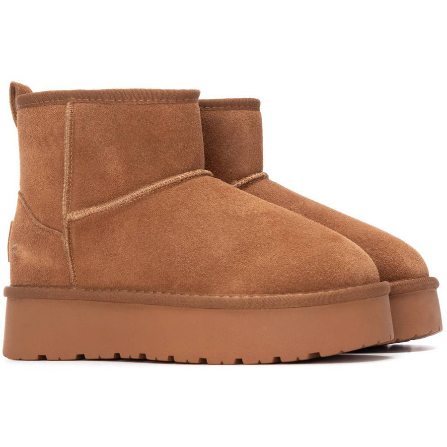 Carmela καμελ short δερμάτινο Australian Boot 162632