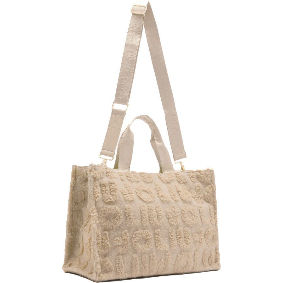 LIU JO μπεζ shopping bag 2F5027 LOGO