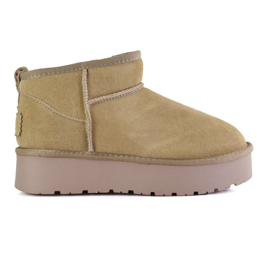 Μπεζ δίπατο δερμάτινο Australian Boot Izy 1924