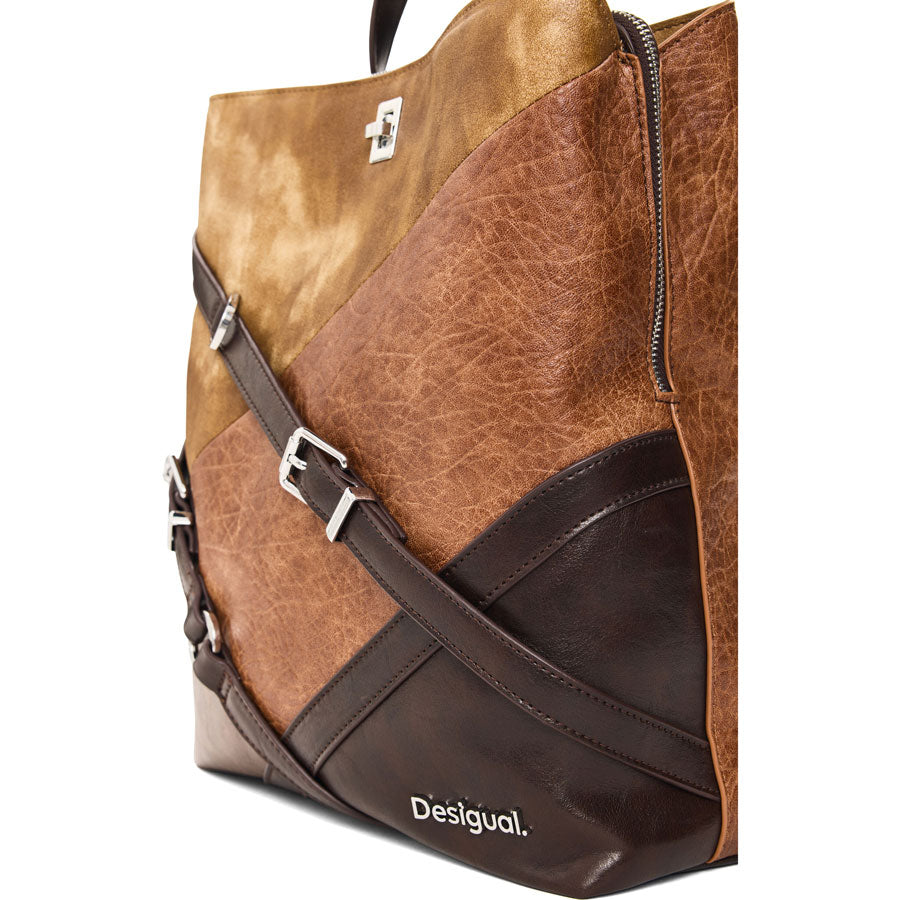 Desigual καφέ τσάντα πλάτης 26WAKP31