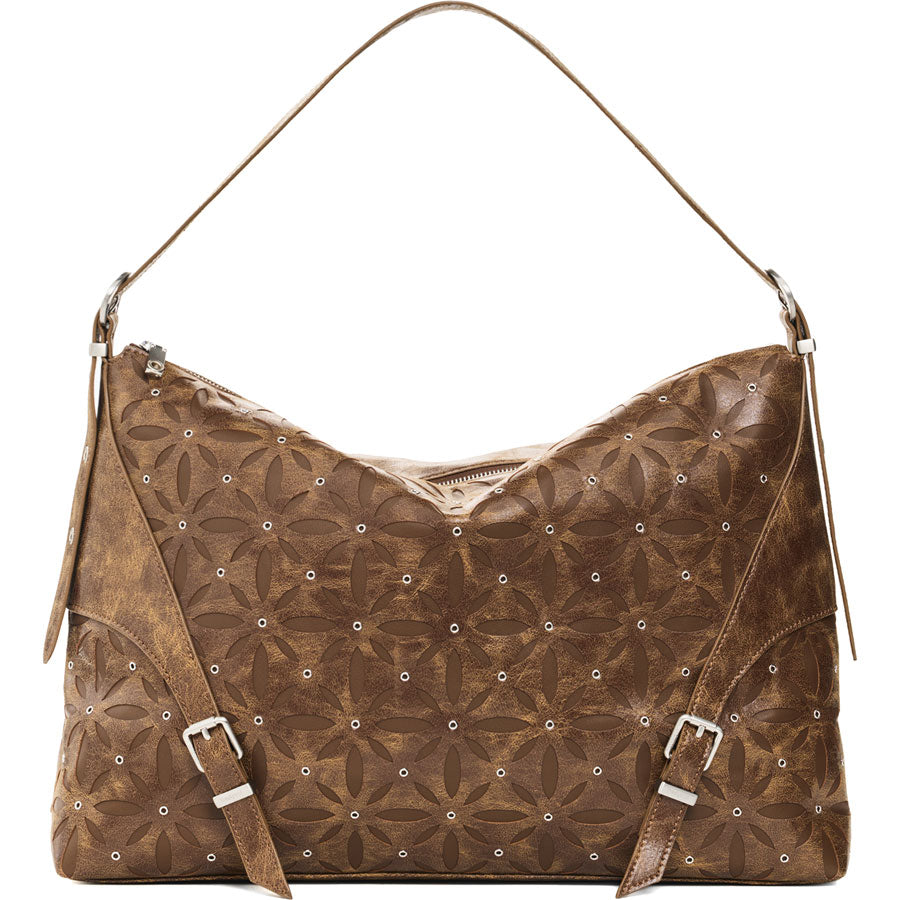 Desigual καφέ τσάντα ώμου 26WAXPAD
