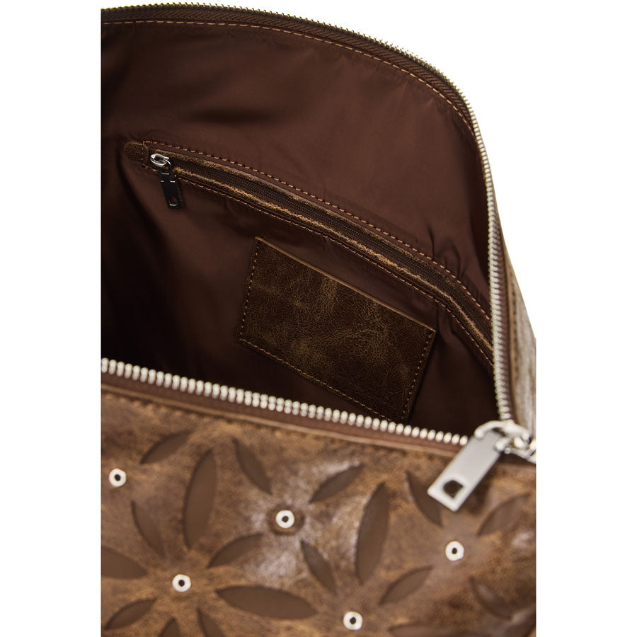 Desigual καφέ τσάντα ώμου 26WAXPAD