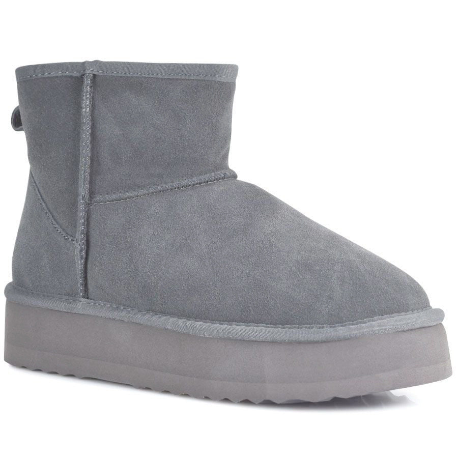 Γκρι δίπατο δερμάτινο Australian Boot Kelara 41210