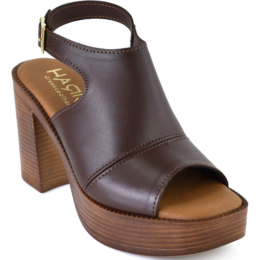 Δερμάτινo καφέ πέδιλο Harris 514-4305
