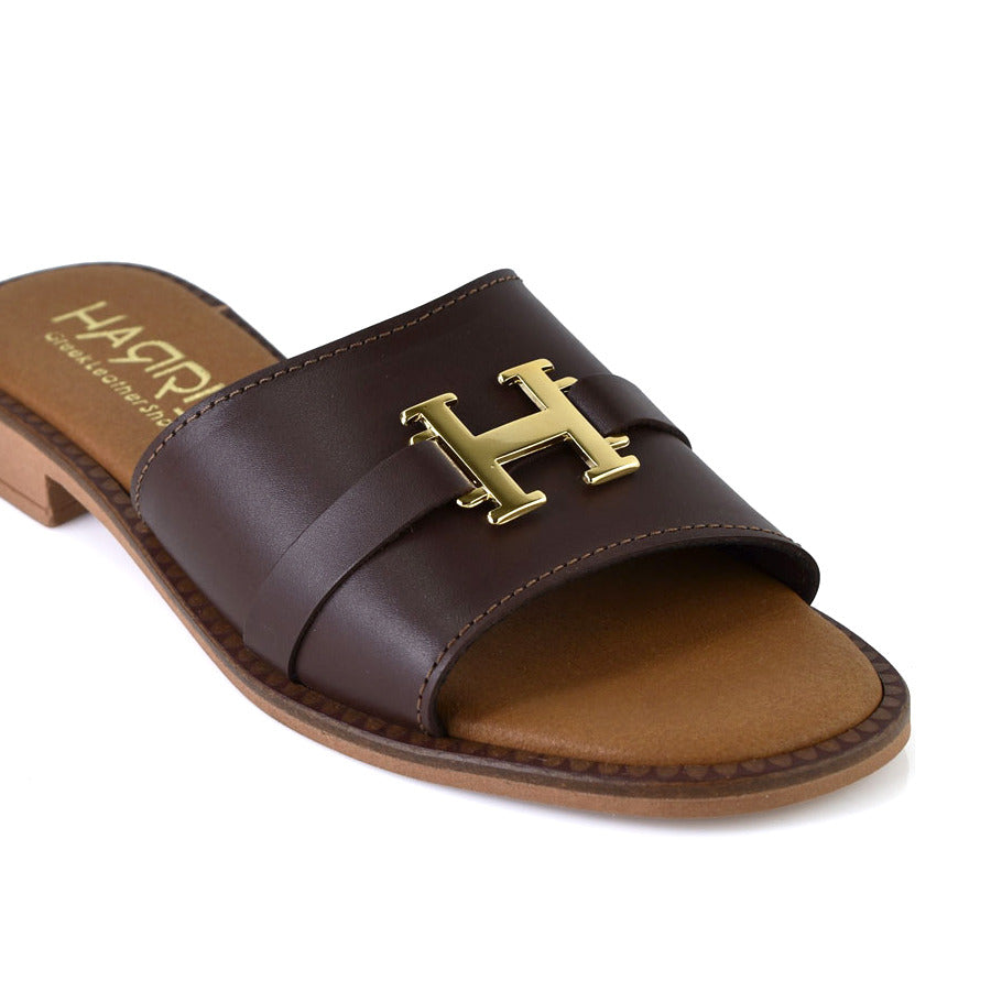 Δερμάτινο καφέ σανδάλι HARRIS 551-1084
