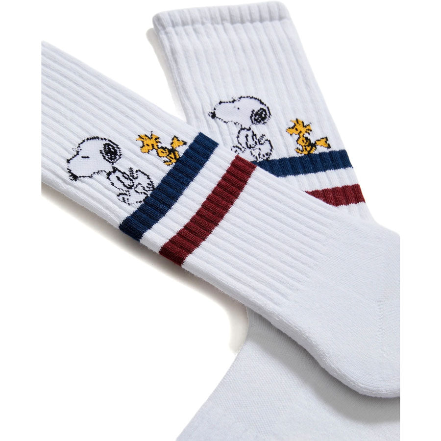 BeSocks λευκές κάλτσες Snoopy Stripe