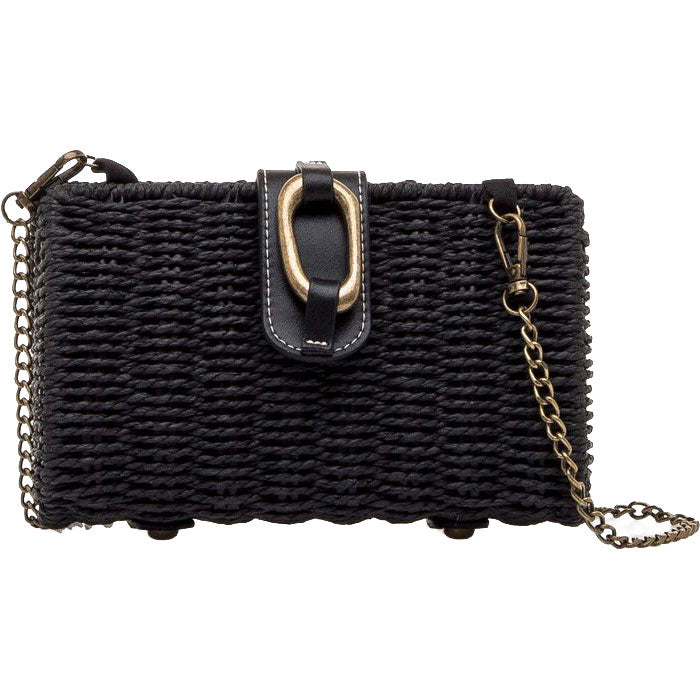 MTNG μαύρη τσάντα clutch SHELL