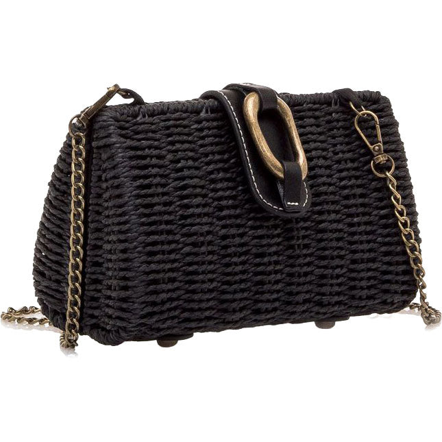MTNG μαύρη τσάντα clutch SHELL