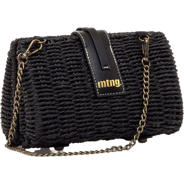 MTNG μαύρη τσάντα clutch SHELL