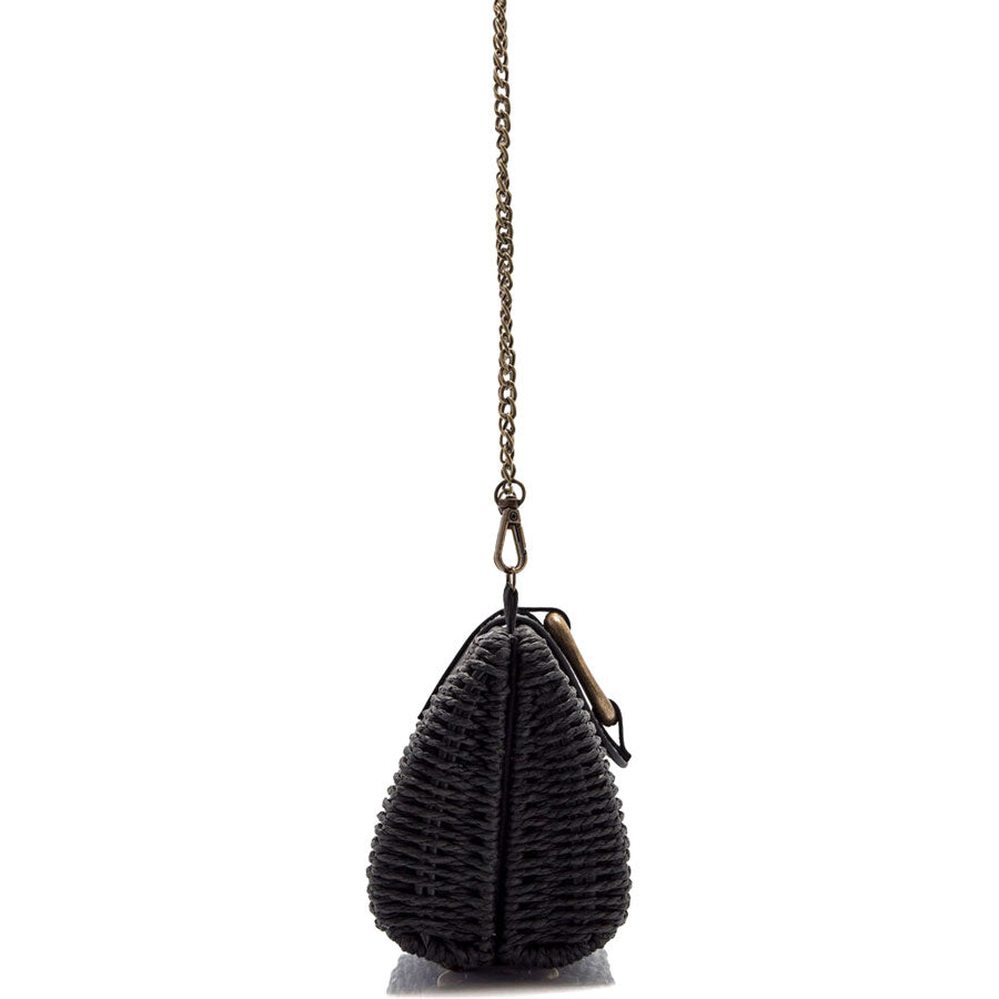 MTNG μαύρη τσάντα clutch SHELL