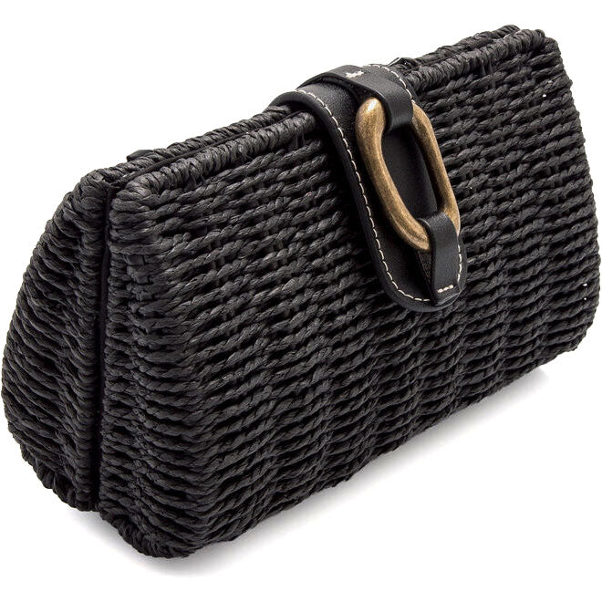 MTNG μαύρη τσάντα clutch SHELL