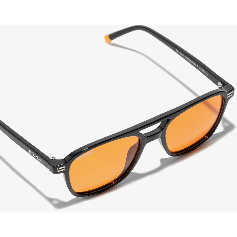 D. Franklin γυαλία ηλίου Jackson Square Shiny Black - Orange