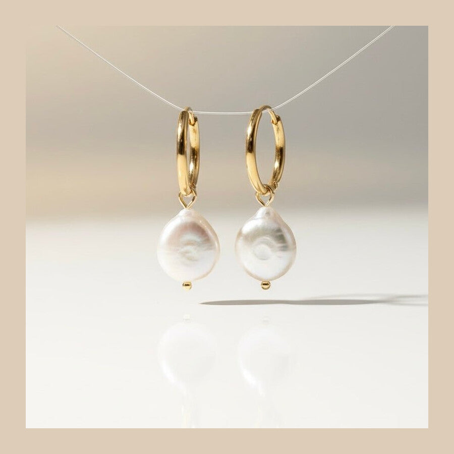 Duestelle σκουλαρίκια με επιχρύσωση 18K BIANCA HOOPS