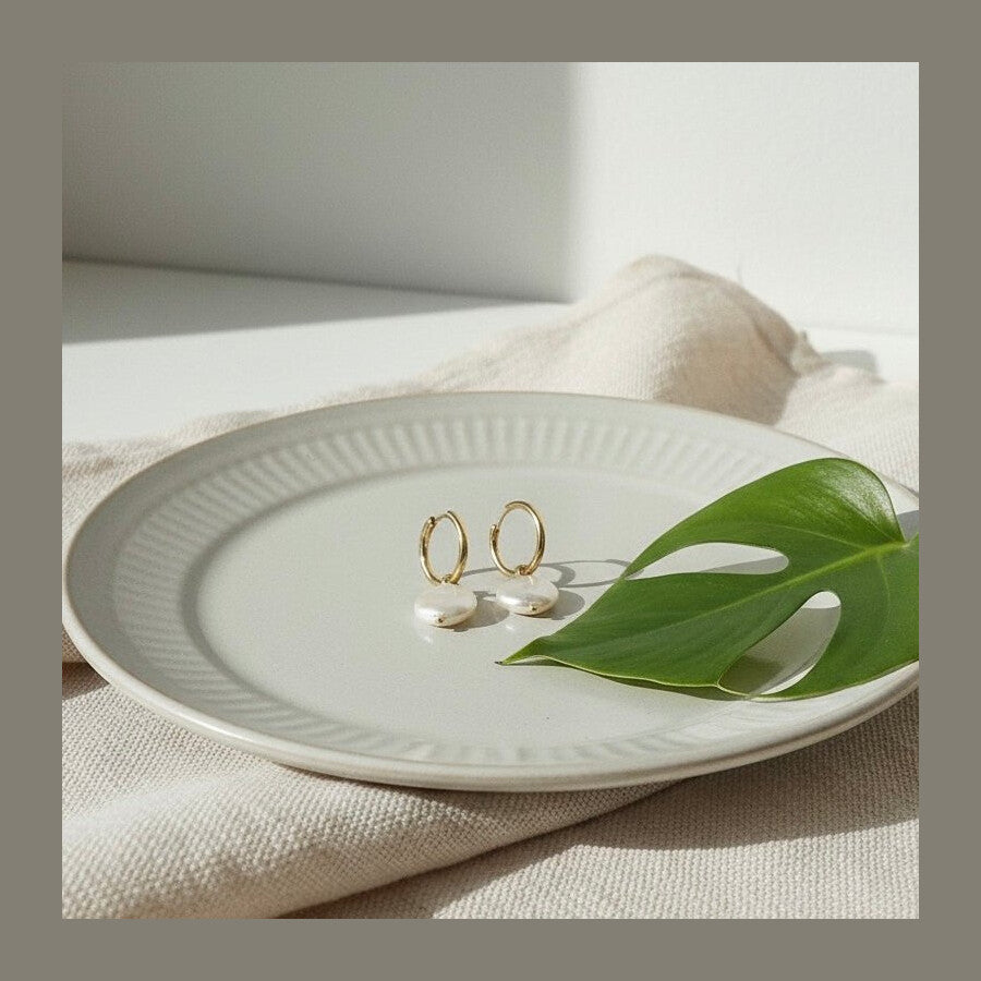 Duestelle σκουλαρίκια με επιχρύσωση 18K BIANCA HOOPS