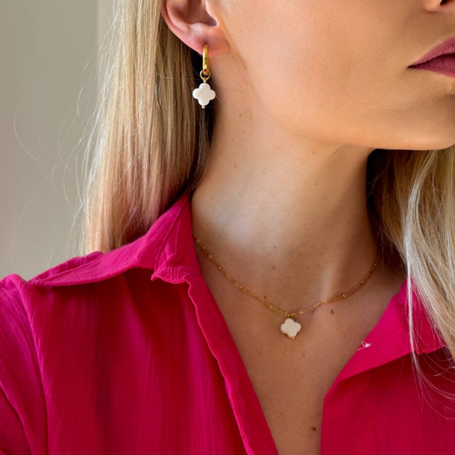 Duestelle κολιέ με επιχρύσωση 18K Clover