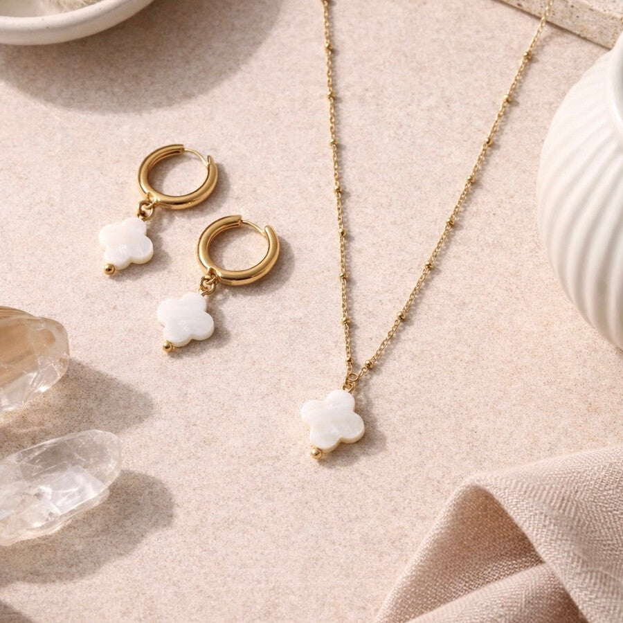 Duestelle κολιέ με επιχρύσωση 18K Clover