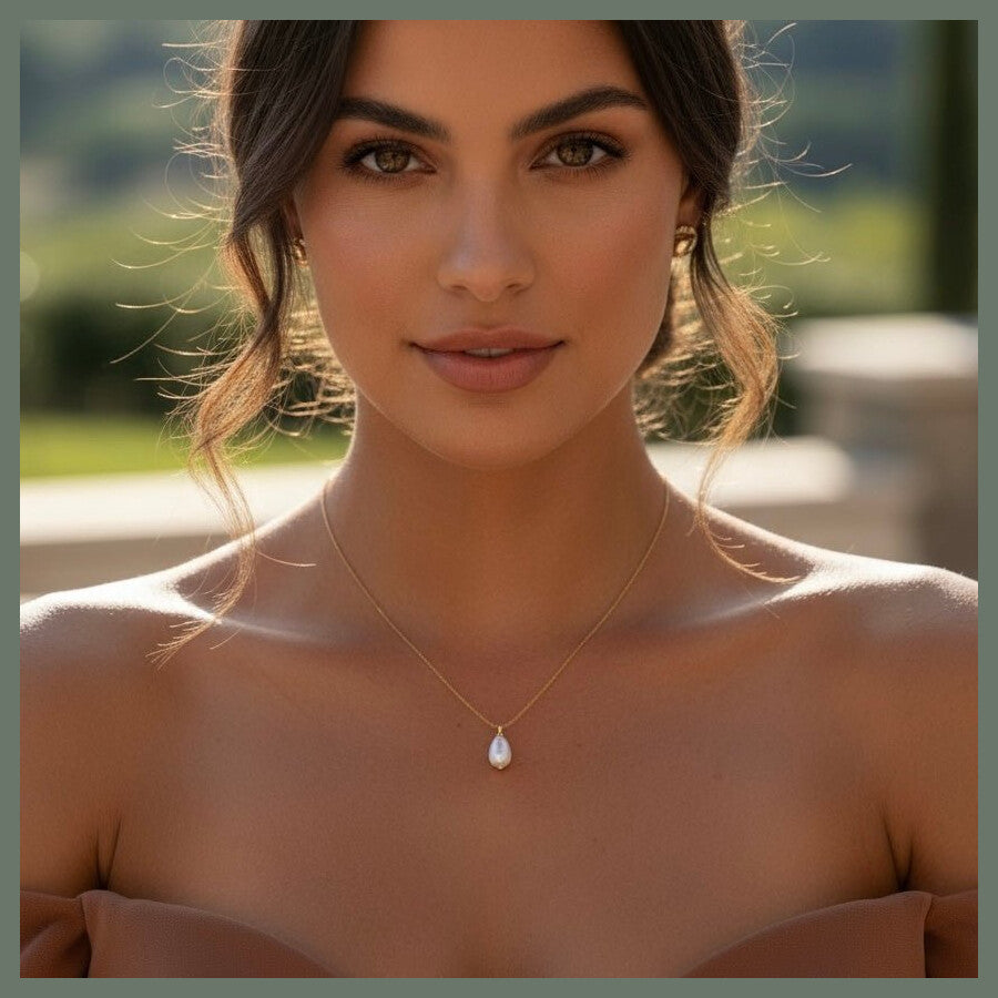 Duestelle κολιέ με επιχρύσωση 18K Pearl