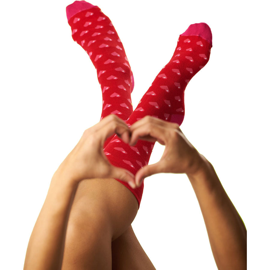 Dirty Socks κόκκινες κάλτσες Hearts