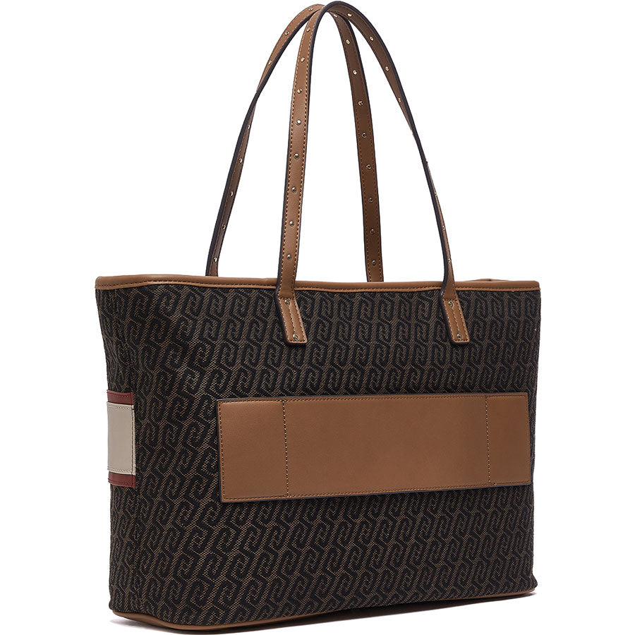 LIU JO καφέ logo shopping bag AF6059