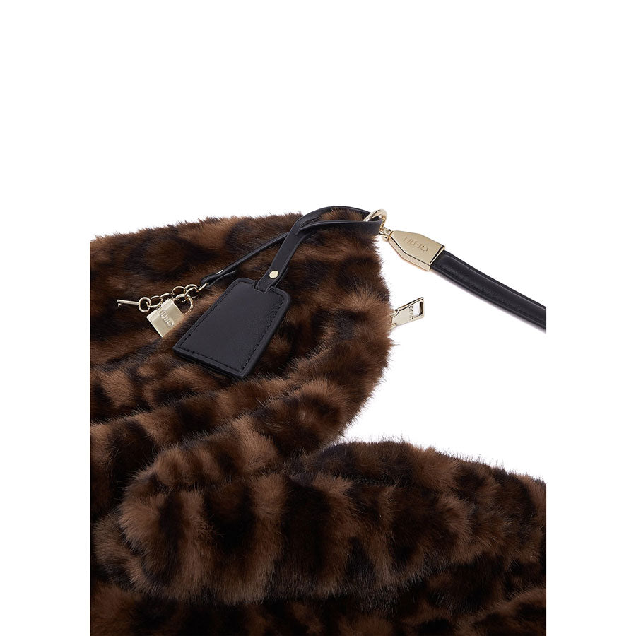 LIU JO animal print γούνινη τσάντα ώμου AF6194