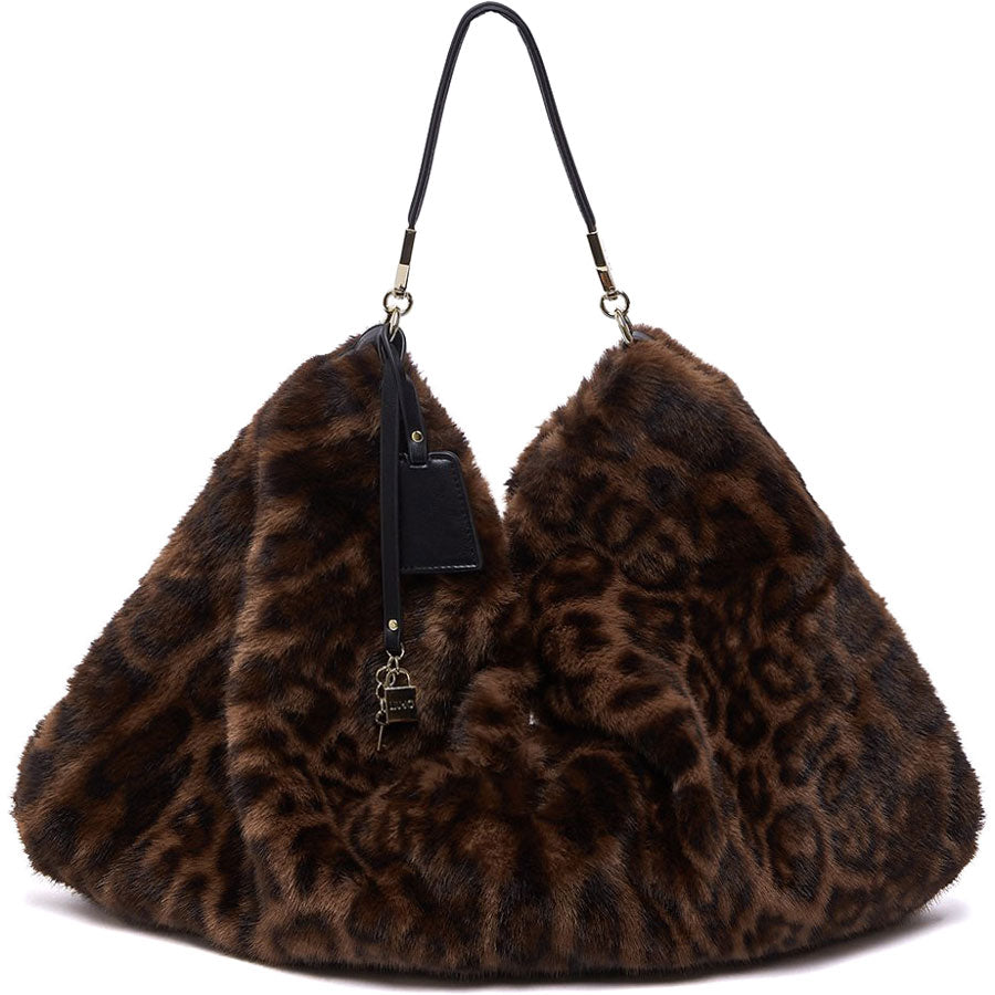 LIU JO animal print γούνινη τσάντα ώμου AF6194