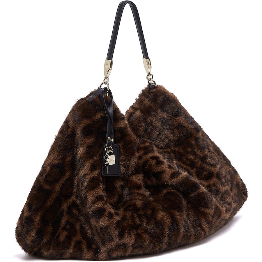 LIU JO animal print γούνινη τσάντα ώμου AF6194