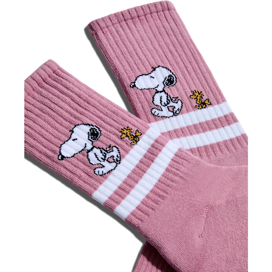 BeSocks ροζ κάλτσες Snoopy Stripe