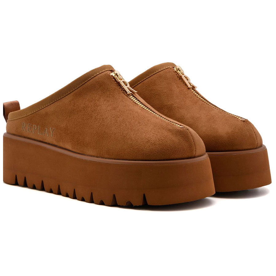 Replay καμελ γούνινο clog MELROSE SABOT
