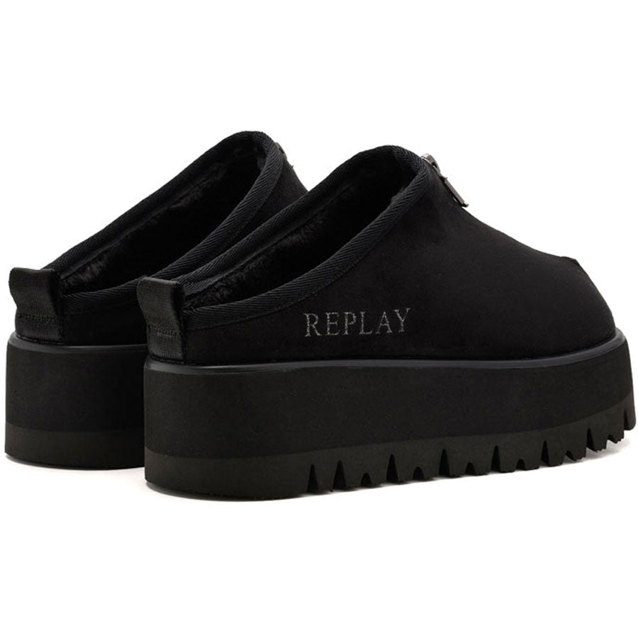 Replay μαύρο γούνινο clog MELROSE SABOT