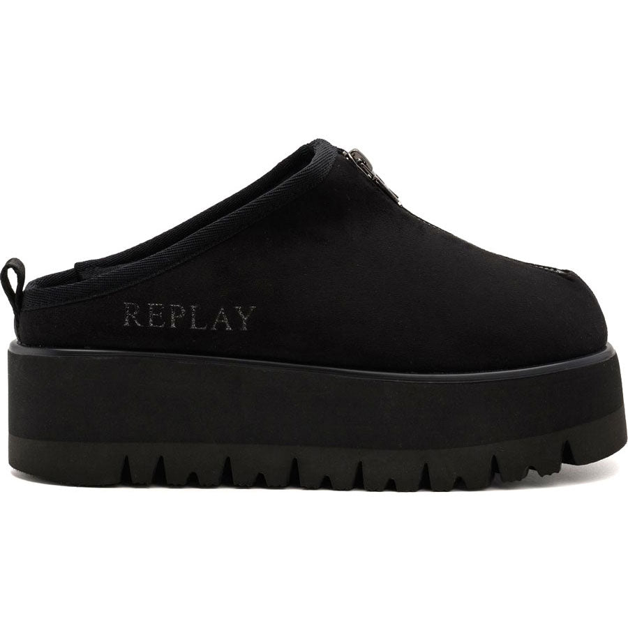 Replay μαύρο γούνινο clog MELROSE SABOT